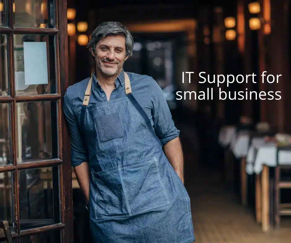 Man leaning on doorway of shop IT Services for Sydney Small Business